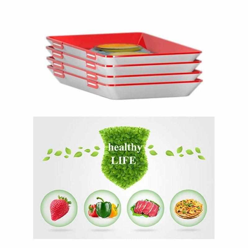 Food Preservation Tray Creative Healthy Reusable Plastic Food Fresh Storage Container Refrigerator Microwave Kitchen Cover